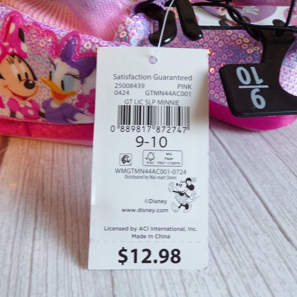 Disney Junior Minnie Mouse Toddler Girls' Character Slippers, Size 9/10 - Picture 2 of 6